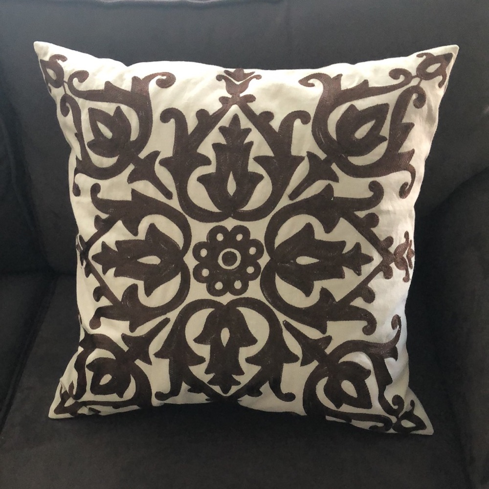Marisa Sand Dark Earth 20" x 20" Feather Throw Pillow